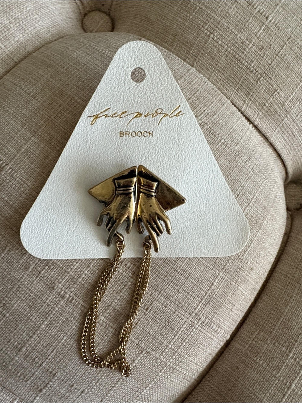 Free People Antique Gold Hand Chain Brooch